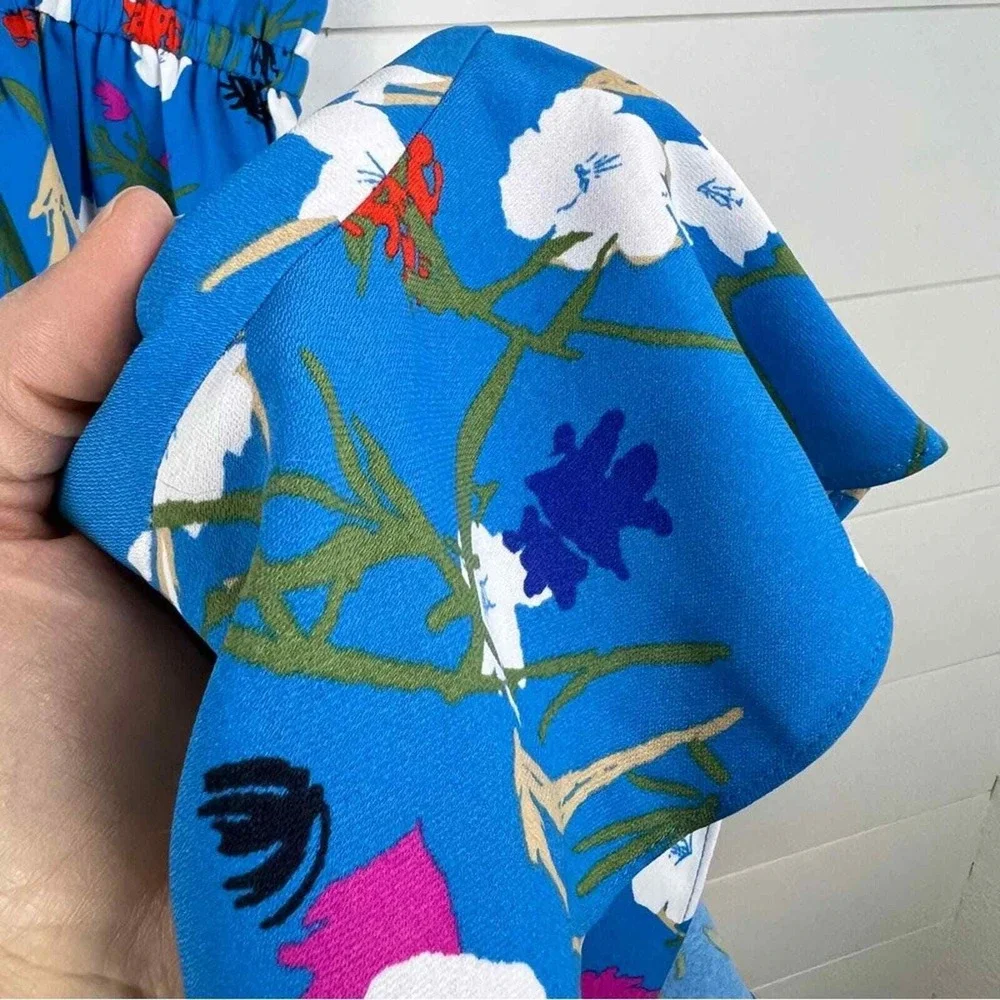NWT J.Crew Mercantile Floral High Low Wrap Dress Women‎ S EMMAHANSI cababa blue
